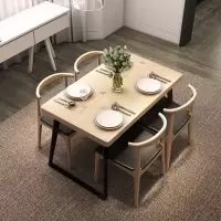 实木餐桌北欧风长方形饭桌家具美式桌椅咖啡店小户型餐厅桌椅组合