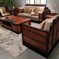 新中式沙发别墅实木沙发客厅禅意大户型家具样板房中国风沙发组合