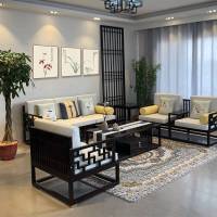 新中式沙发客厅实木沙发组合现代中式禅意小户型布艺沙发酒店家具