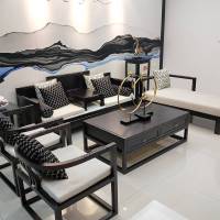 新中式沙发现代新古典别墅禅意实木布艺沙发组合中式客厅家具定制