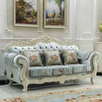 欧式布艺沙发实木三人新古典组合家具蓝色花可拆洗新款123沙发