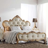 欧式床 双人床实木1.8米花 简约公主床法式婚床新古典家具