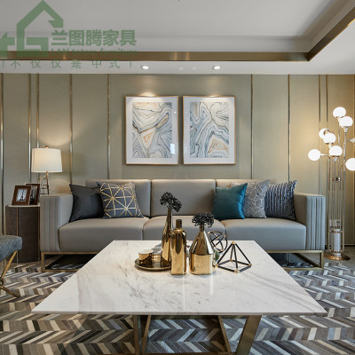 港式轻奢沙发组合 意式样板房间大户型后现代简欧不锈钢家具定制