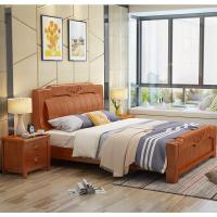 现代中式实木床主卧床高箱抽屉床1.5米单床1.8米双人床小户型婚床