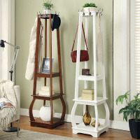 美式创意置物衣帽架简易落地衣服架子卧室立式实木挂衣架现代简约