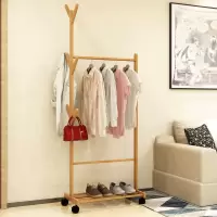 衣帽架落地简易实木卧室韩式家用经济型多功能宿舍客厅组装挂衣架