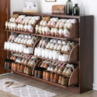 翻斗超薄鞋柜简约现代储物实木柜大容量多功能玄关柜收纳柜