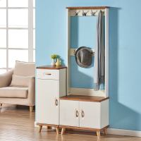 北欧挂衣架鞋柜简约现代厅柜组合衣帽柜多功能玄关储物柜白