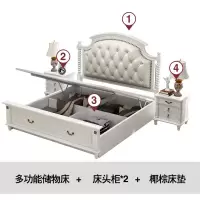 美式实木床1.8米双人床1.5M欧式田园公主床白色主卧简欧轻奢家具
