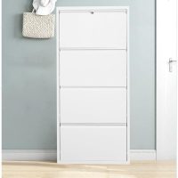 超薄翻斗鞋柜15cm玄关柜室内外白色创意非木质金属鞋柜