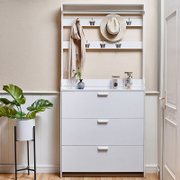 超薄鞋柜带衣架简易经济型省空间家用厅柜简约现代组装鞋架