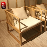 新中式沙发 现代简约样板房会所客厅布艺沙发组合 禅意实木沙发