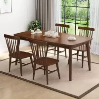 北欧实木餐桌家用实木饭桌欧式简约长方形餐台小户型餐桌椅组合