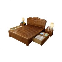 实木床1.8米主卧双人床现代简约1.5米新中式储物经济型大婚床家具