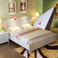 床实木1.35米橡木1.5m单双人床1m白色1.8高箱储物床1.2床现代简约