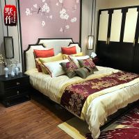 新中式实木床现代简约布艺双人床1.8米主卧婚床1.5米酒店家具定制