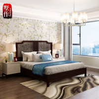 新中式禅意简约床中式卧室双人布艺大床1.8新古典婚床家具定制