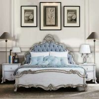 欧式实木床1.8米简约双人床法式轻奢皮床后现代公主床新古典家具