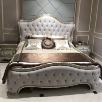 欧式实木床后现代轻奢床1.8米现代简约美式双人床法式公主床婚床