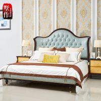 欧式实木床轻奢主卧次卧1.8米后现代美式真皮软床婚床双人床