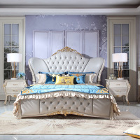 欧式床 双人床实木床公主婚床1.8米花储物床法式新古典家具