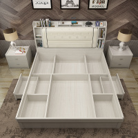  板式高箱床1.5米储物床现代简约多功能床双人床1.8米带抽屉收纳床