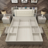  板式高箱床1.5米储物床现代简约多功能床双人床1.8米带抽屉收纳床