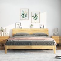 北欧双人实木床原木床现代简约主卧1.5/1.8米日式卧室经济型家具