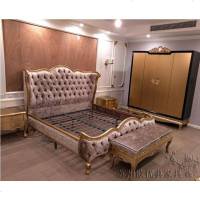 欧式床新古典实木双人床1.8米结婚床布艺床样板房别墅卧室家具