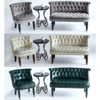 欧式美式复古创意小沙发 布艺单人双人卧室阳台店铺咖啡厅沙发椅