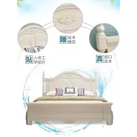 美式床卧室1.8米实木双人床现代简约婚床1.5米单人床简欧床高箱床