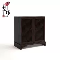 新中式鞋柜简约玄关柜原木禅意两存储厅柜样板房仿古民宿家具