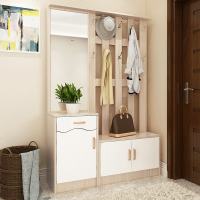  鞋柜带挂衣架一体衣帽架简约现代玄关式厅柜组合家用隔断柜落地