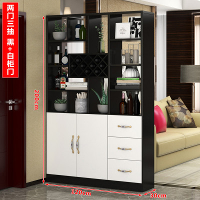  现代简约玄关柜隔断柜酒柜间厅装饰柜客厅餐厅屏风厅鞋柜储物柜 两熊猫色平面带抽屉组装框架结构