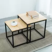 简约茶几 铁艺复古实木茶几 沙发边几角几小方桌客厅茶桌组合茶几