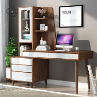 现代简约创意伸缩书桌小户型多功能写字台办公桌书房家具套装组合