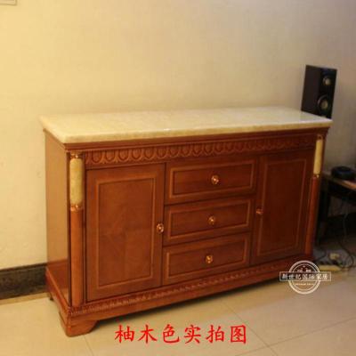 中式大理石餐边柜橡木酒柜实木碗柜玄关茶水柜欧式厨房储物柜