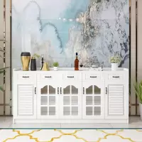 现代简约餐边柜餐厅家用收纳柜实木色茶水柜四储物酒柜阳台柜