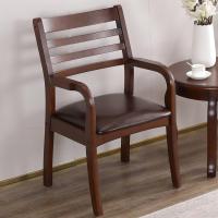 实木椅子靠背椅带扶手麻将椅家用电脑书房椅办公椅老人阳台休闲椅