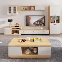 北欧简约电视柜茶几组合墙地柜伸缩客厅影视柜电视背景柜现代风格
