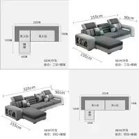 新款三人布艺沙发客厅整装小户型简约现代贵妃组合乳胶免洗科技布