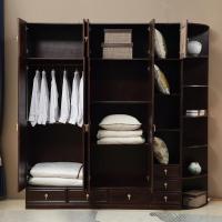 新中式实木衣柜 4加顶衣服柜子现代中式卧室边柜转角衣橱大衣柜