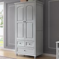 美式衣柜全实木卧室简约经济型三四两五家用组装衣橱柜子