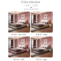 北欧布艺床主卧简约现代双人床可拆洗女生卧室榻榻米软包小户型