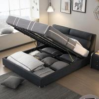 布艺床双人床主卧榻榻米床北欧简约现代1.8米网红科技布床可拆洗