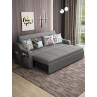 多功能沙发床可折叠两用双人小户型北欧实木客厅网红款布艺折叠床