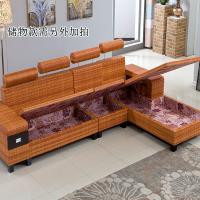 东南亚仿藤藤沙发组合客厅大小户型 三人位藤椅腾条沙发储物定制