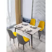 北欧实木餐桌椅组合现代简约小户型家用大理石餐桌长方形轻奢桌子