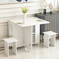 折叠餐桌家用小户型可移动伸缩长方形简易多功能桌椅组合吃饭桌子