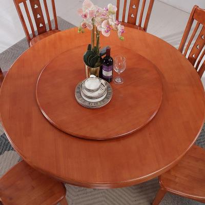 实木大餐桌椅组合圆形带转盘电磁炉火锅中式家用吃饭桌子小户型8